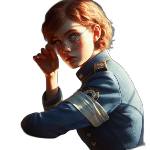 face, staff, jacket, weapon transparent PNG cut-out