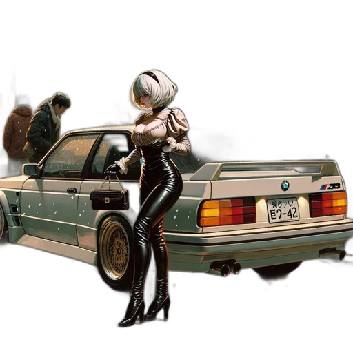 car, robot, concept art, cyberpunk transparent PNG cut-out