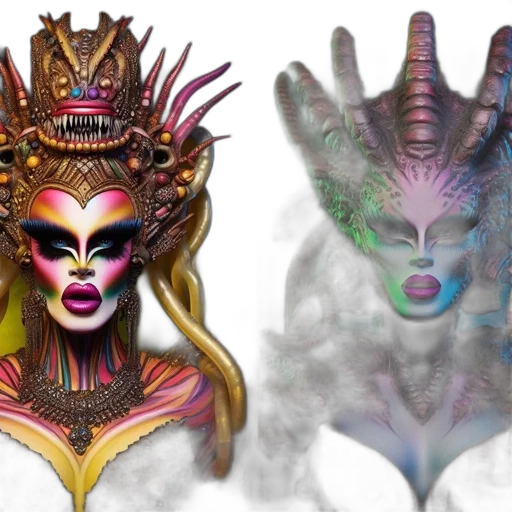 mask, concept art, fantasy art, 3d render transparent PNG cut-out