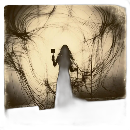 hair, dress, mask, weapon transparent PNG cut-out