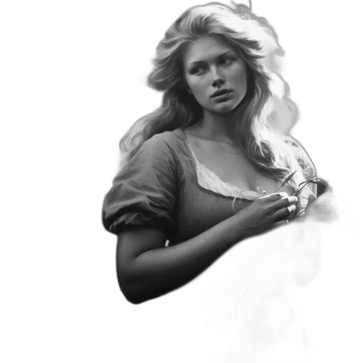 face, dress, dragon, fantasy art transparent PNG cut-out