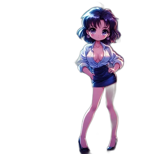 dress, jacket, robot, vaporwave transparent PNG cut-out