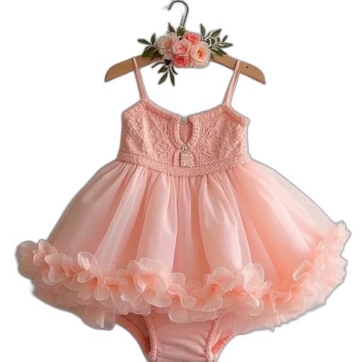 dress, 3d render, baby, girl transparent PNG cut-out