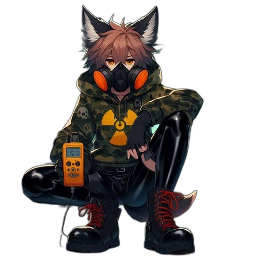jacket, staff, animal, mask transparent PNG cut-out