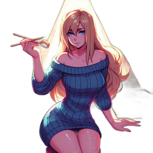 dress, staff, jacket, anime transparent PNG cut-out