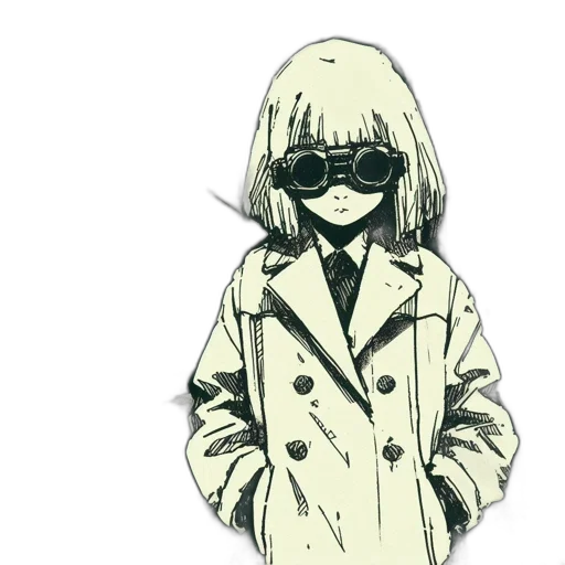 jacket, mask, hat, staff transparent PNG cut-out