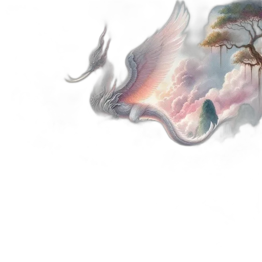 dragon, creature, mask, hair transparent PNG cut-out