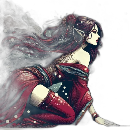 dress, mask, dragon, fantasy art transparent PNG cut-out