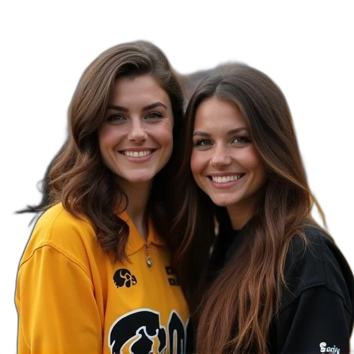 two, women, both, whom transparent PNG cut-out