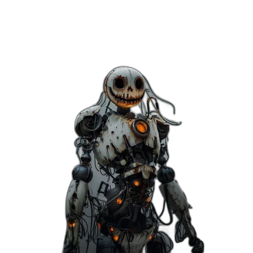robot, creature, staff, weapon transparent PNG cut-out