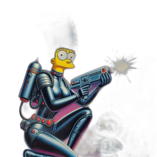 robot, weapon, jacket, staff transparent PNG cut-out