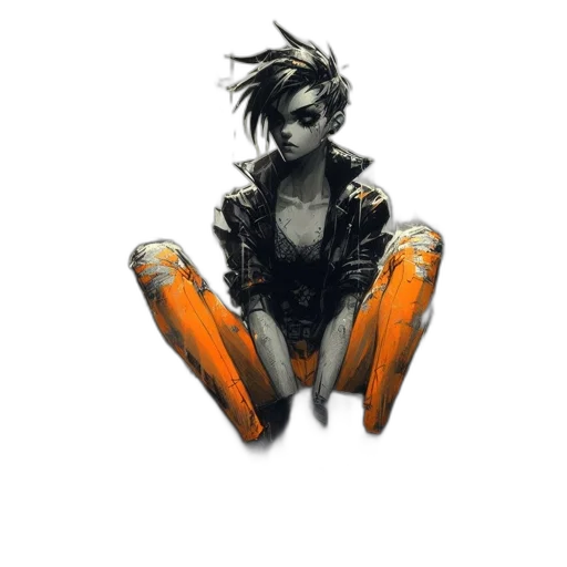 jacket, weapon, robot, face transparent PNG cut-out