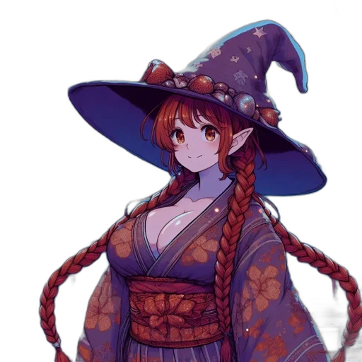 hat, dress, staff, dragon transparent PNG cut-out