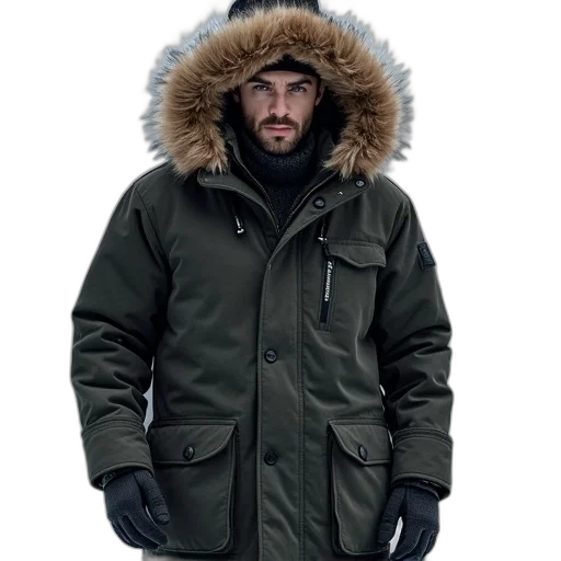 jacket, icebear, winter, men transparent PNG cut-out