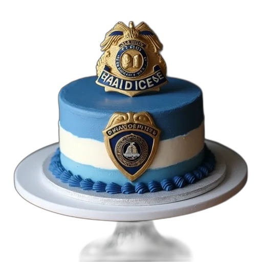 hat, cake, police, badge transparent PNG cut-out