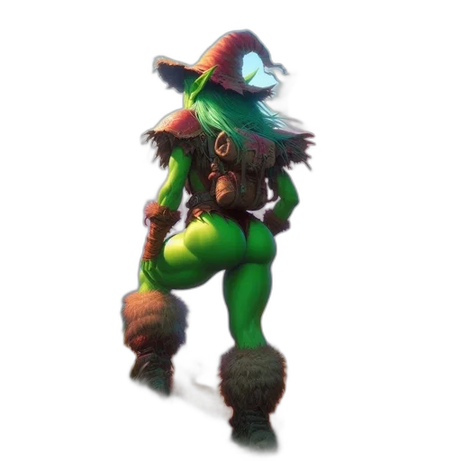 staff, hat, creature, weapon transparent PNG cut-out