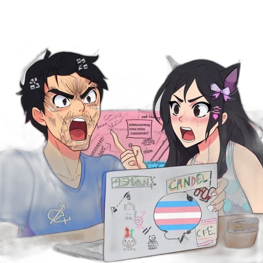 anime, cartoon, vaporwave, concept art transparent PNG cut-out