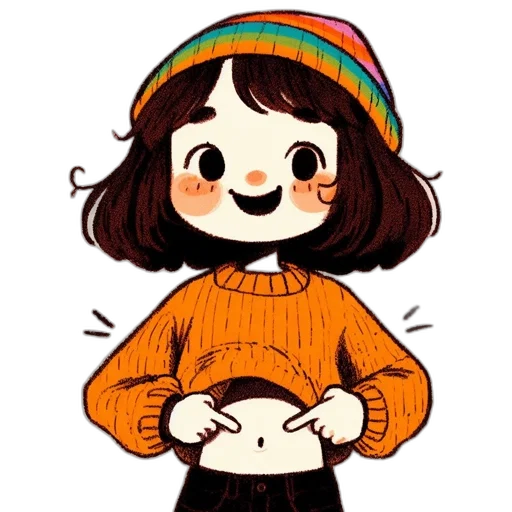 hat, jacket, dress, creature transparent PNG cut-out