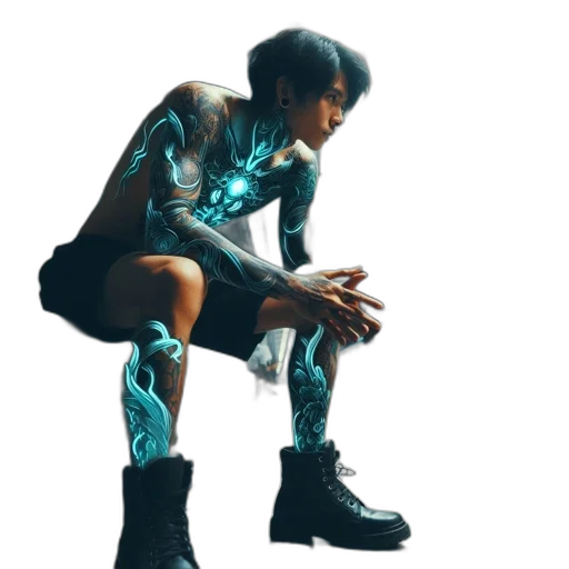 robot, dress, shoes, cyberpunk transparent PNG cut-out