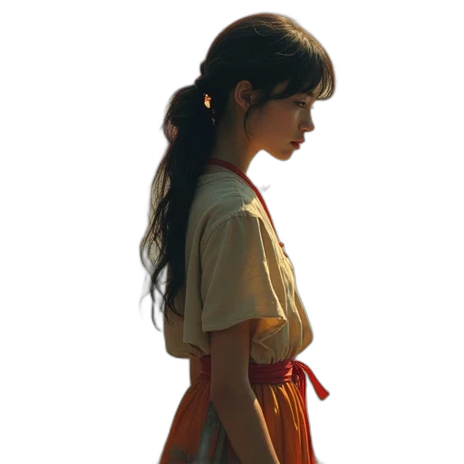 dress, jacket, face, hair transparent PNG cut-out