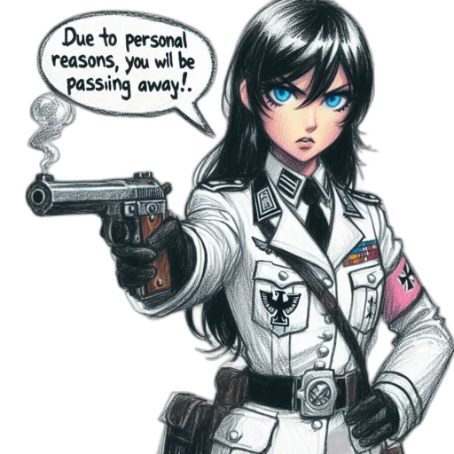 weapon, jacket, staff, robot transparent PNG cut-out