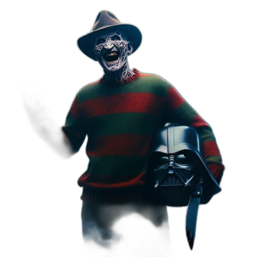 creature, mask, staff, hat transparent PNG cut-out