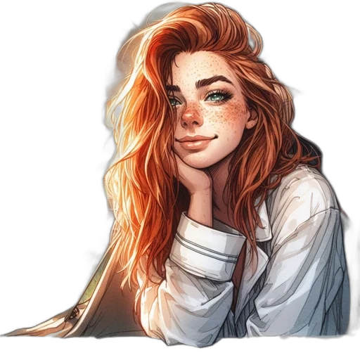 face, staff, hair, fantasy art transparent PNG cut-out