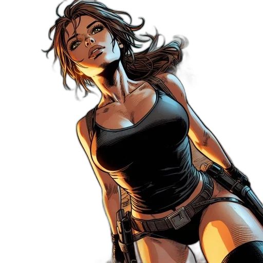 comic book art, concept art, determined, woman transparent PNG cut-out