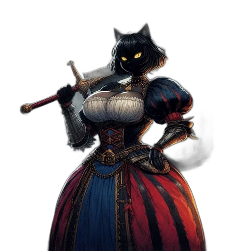 dress, staff, weapon, animal transparent PNG cut-out