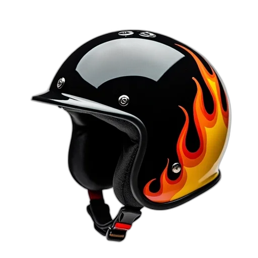 hat, black, helmet, flame transparent PNG cut-out