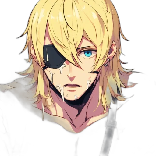 face, anime, cartoon, pixel art transparent PNG cut-out
