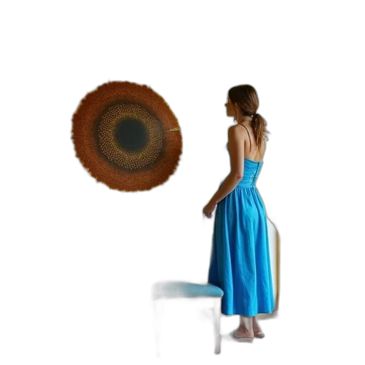 dress, jewelry, umbrella, hair transparent PNG cut-out