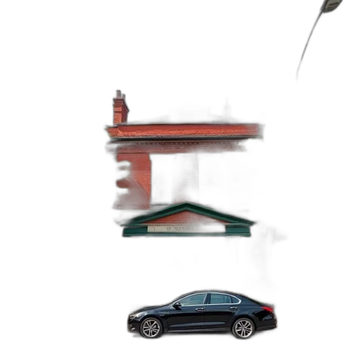 car, building, umbrella, concept art transparent PNG cut-out
