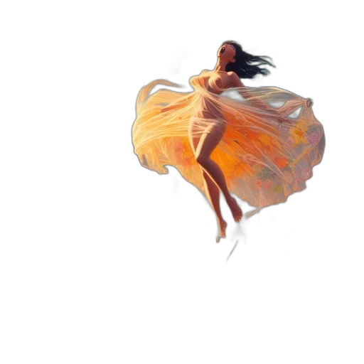 dress, hair, dragon, flower transparent PNG cut-out