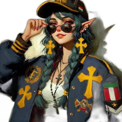 jacket, hat, fantasy art, concept art transparent PNG cut-out