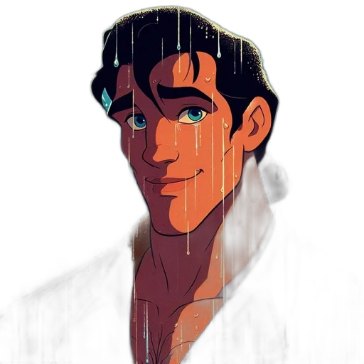 face, sword, jacket, comic book art transparent PNG cut-out