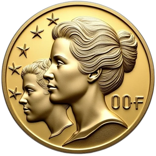 jewelry, golden, coin, features transparent PNG cut-out