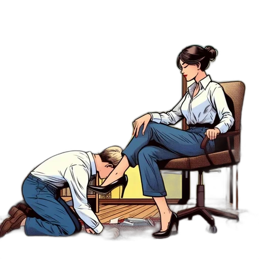 furniture, staff, shoes, woman transparent PNG cut-out