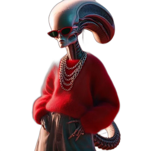 creature, jacket, dress, robot transparent PNG cut-out