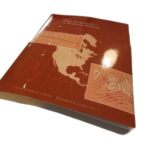 book, titled, map, projections transparent PNG cut-out