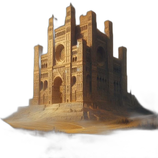 crown, building, concept art, 3d render transparent PNG cut-out