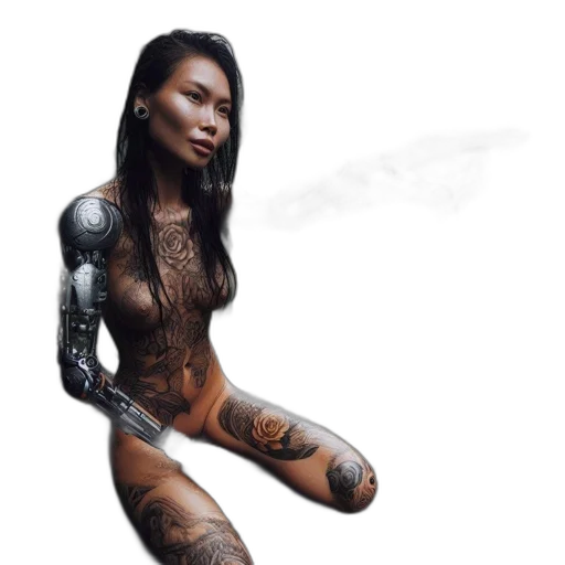 robot, creature, jewelry, cyberpunk transparent PNG cut-out