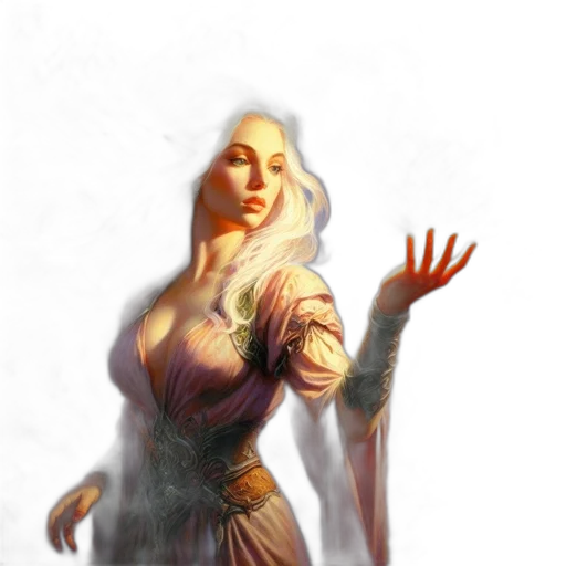 dress, face, staff, creature transparent PNG cut-out