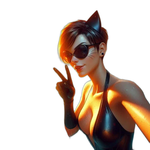 cyberpunk, concept art, 3d render, comic book art transparent PNG cut-out