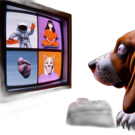 3d render, concept art, photorealistic, dog transparent PNG cut-out
