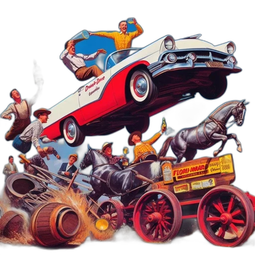 car, concept art, comic book art, fantasy art transparent PNG cut-out