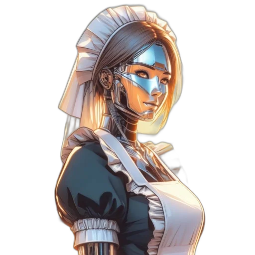 staff, robot, dress, comic book art transparent PNG cut-out