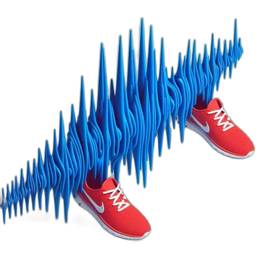 shoes, hair, vaporwave, 3d render transparent PNG cut-out
