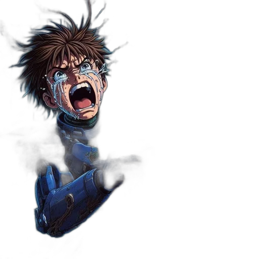face, concept art, comic book art, anime transparent PNG cut-out