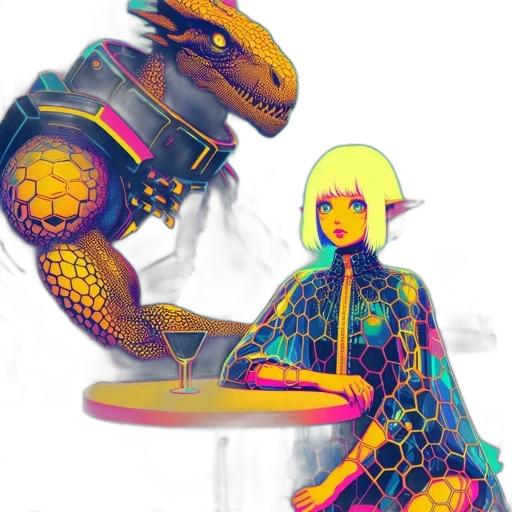 robot, dragon, creature, dress transparent PNG cut-out